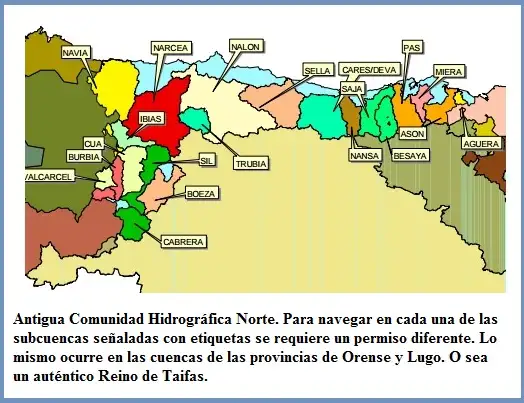 mapa piraguismo zona norte España