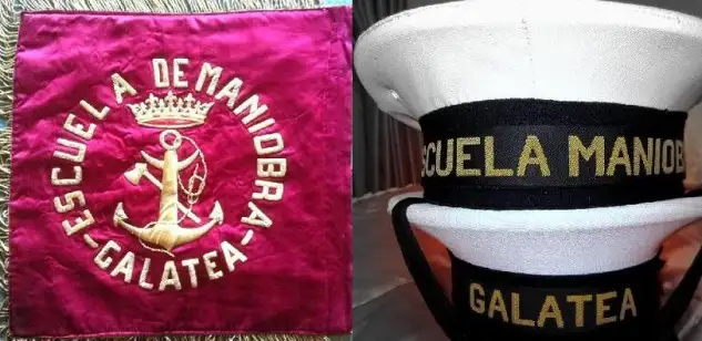 Banderín y "lepantos" del Galatea.