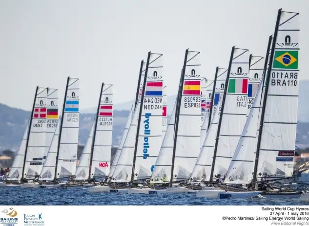 Echavarri y Pacheco llegan a Weymouth después de ganar en Hyères en Nacra 17. Foto: Pedro Martínez 
