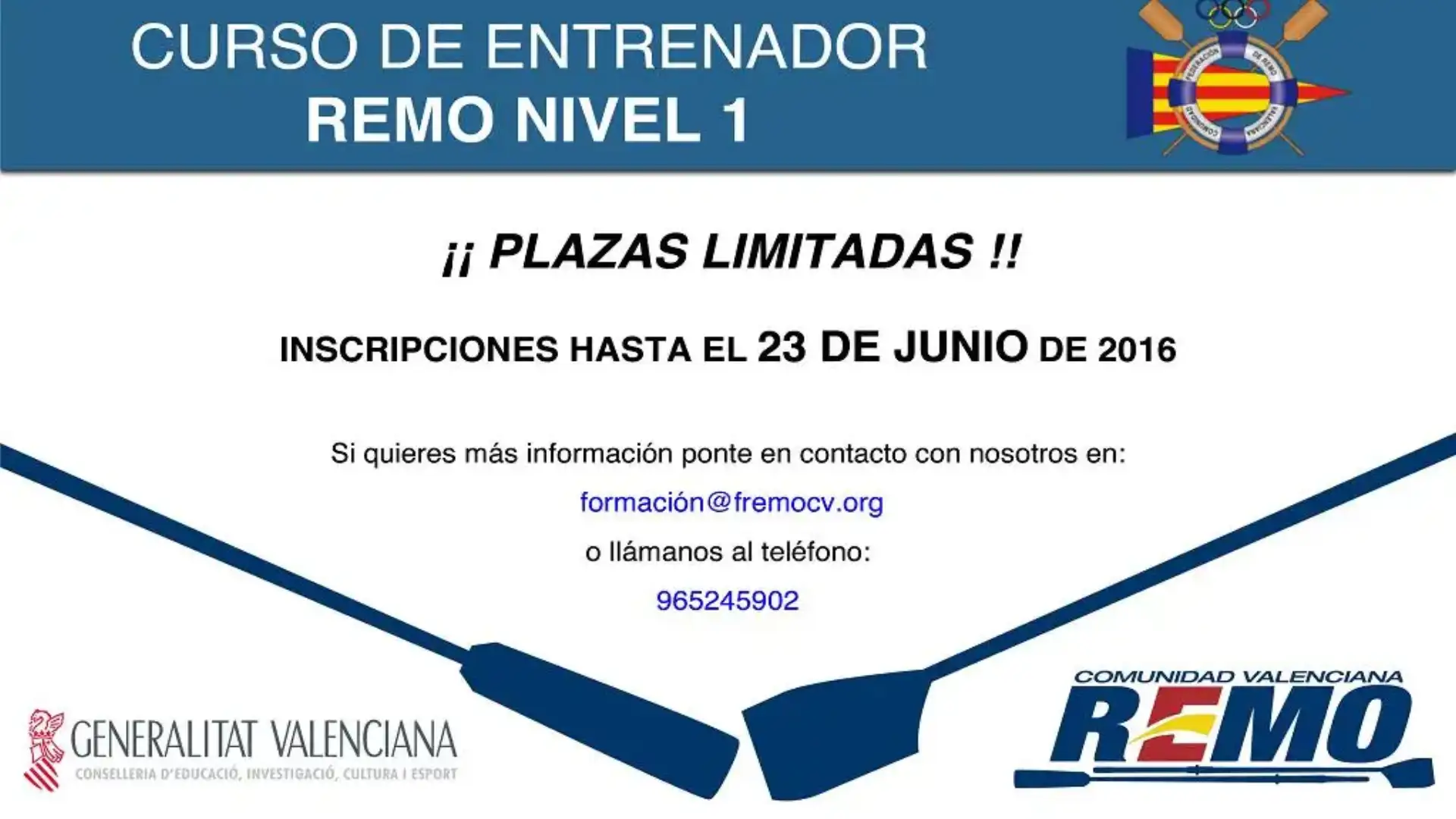 Course in Valencia of Remo Trainer Level 1