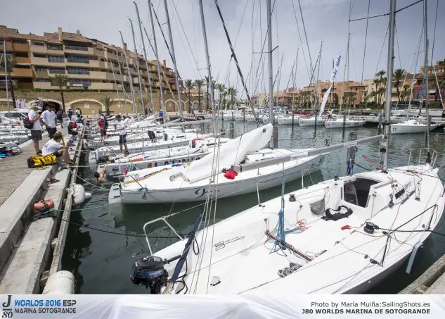 La flota del Mundial de J80 se quedó en puerto. Foto: María Muiña/Sailingshots