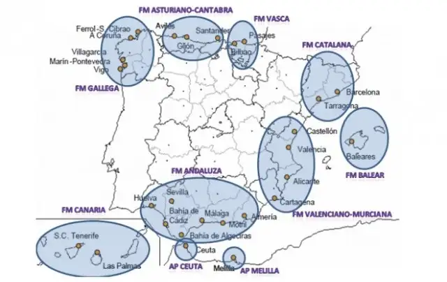 Una propuesta sobre la posible agrupación de puertos en España, a medio plazo