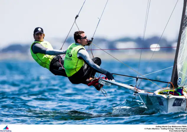 El cántabro Diego Botín y el gallego Iago López Marra empiezan fuertes en aguas australianas. Foto: Pedro Martínez/World Sailing