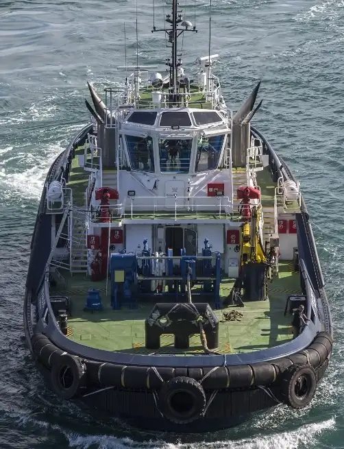 Pruebas de mar del “VB XEREA”, segundo remolcador de la serie de nueva generación que Boluda esta construyendo en Zamakona (Foto Antonio Alcaraz)