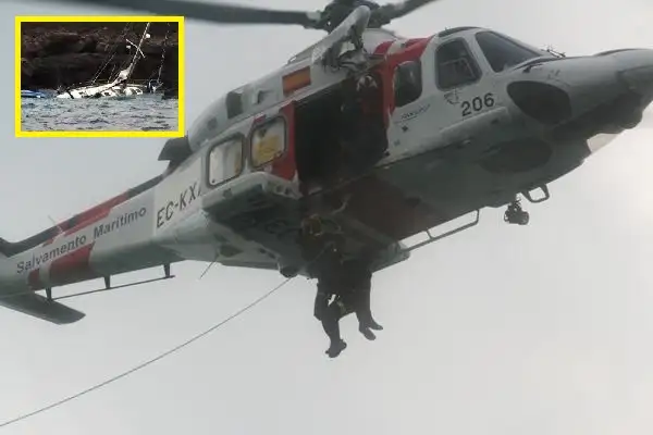 El helicóptero de Salvamento Marítimo Helimer 206 durante una intervención