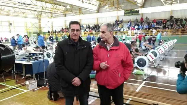 Luis Miguel Oliver el flamante presidente de la España, con Manuel Seijas en Ribadavia