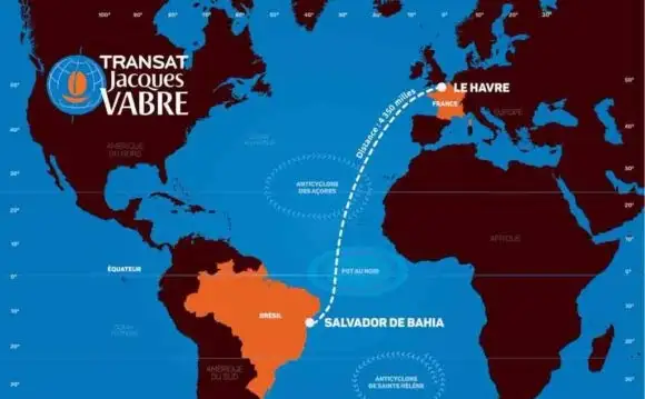 La salida desde el puerto francés de Le Havre el 28 de octubre, con 4350 millas por delante