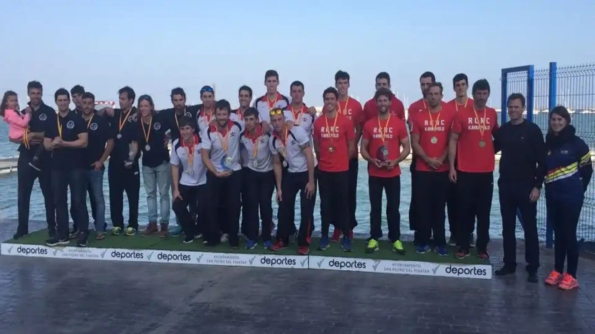 Madrid, Málaga and Castellón podio at the start of the League of Kayak Polo 1st Division