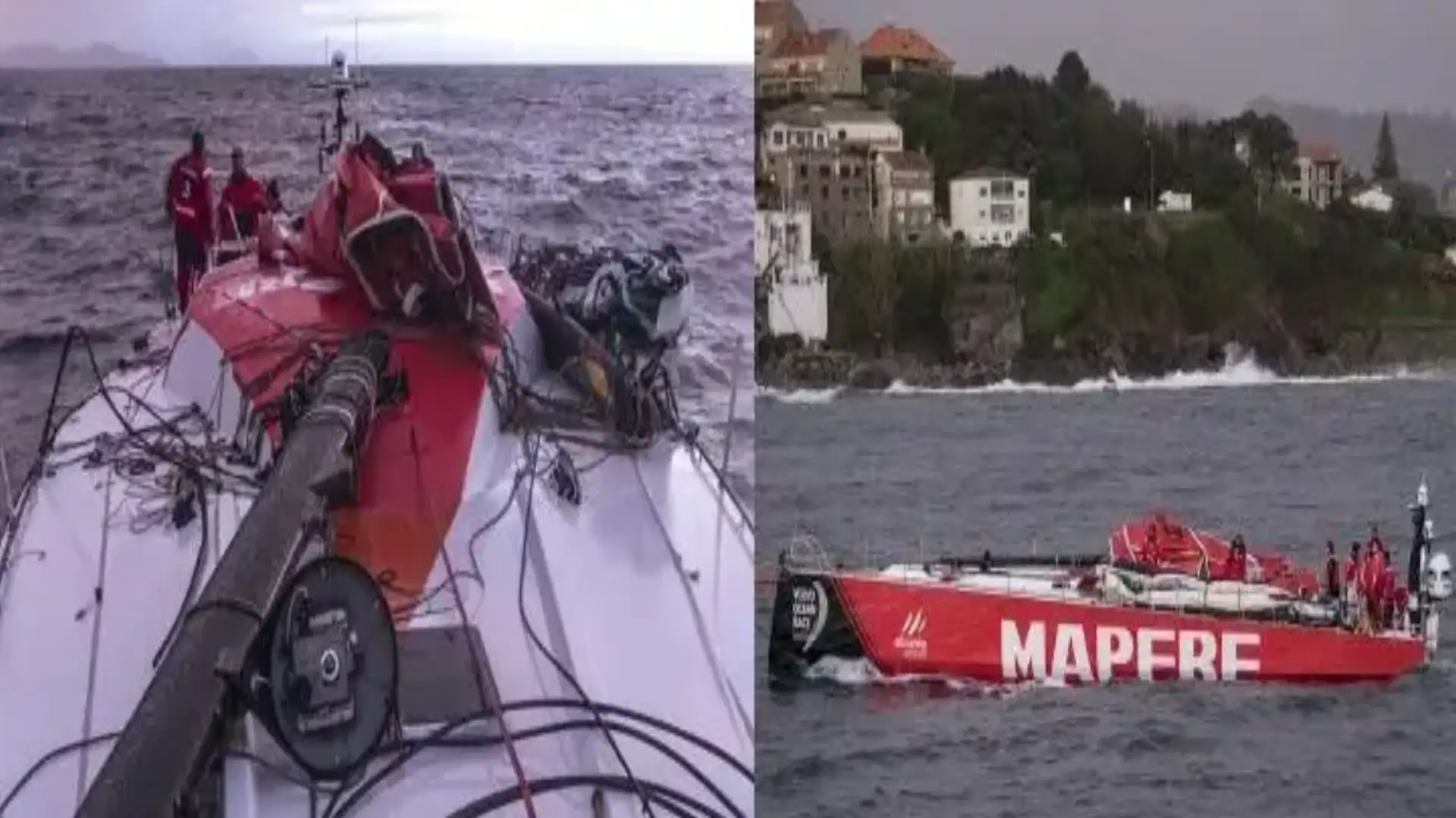The "Mapfre" breaks its mast by training in the Rías Baixas, face the Sailing World