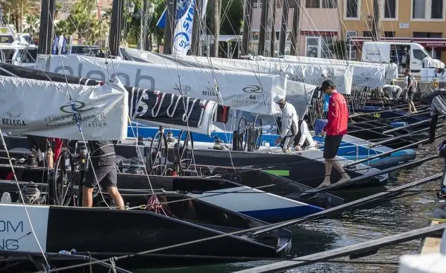La prueba gaditana abre el Circuito internacional de regatas con la flota internacional de embarcaciones RC44 (Foto Martínez Studio)