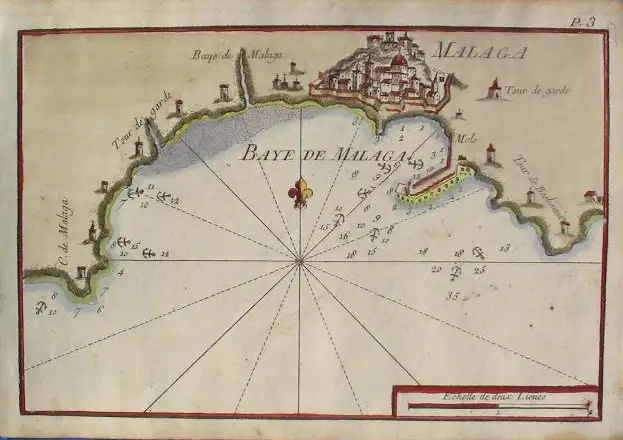 baye de malaga carta nautica xviii de joseph roux 180