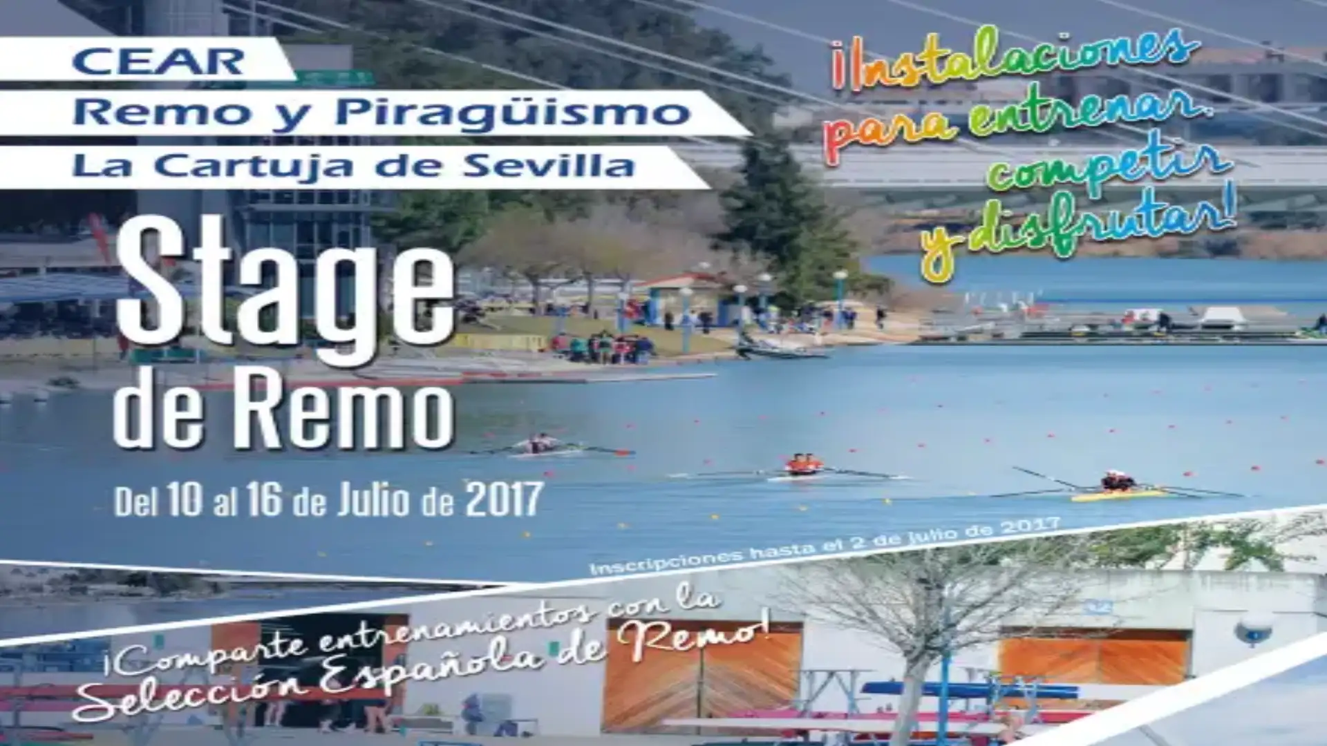 Rowing stage for children and cadets at the CEAR La Cartuja in Seville