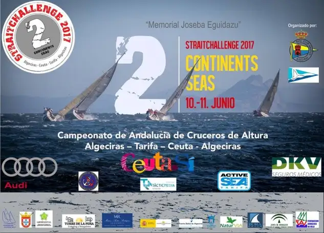 Cartel anunciador de la Strait Challenge, travesía del estrecho de Gibraltar.