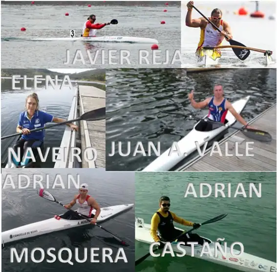Los palistas que conformán la Roja de paracanoe. para el Europeo de Sprint (Composición RFEP)