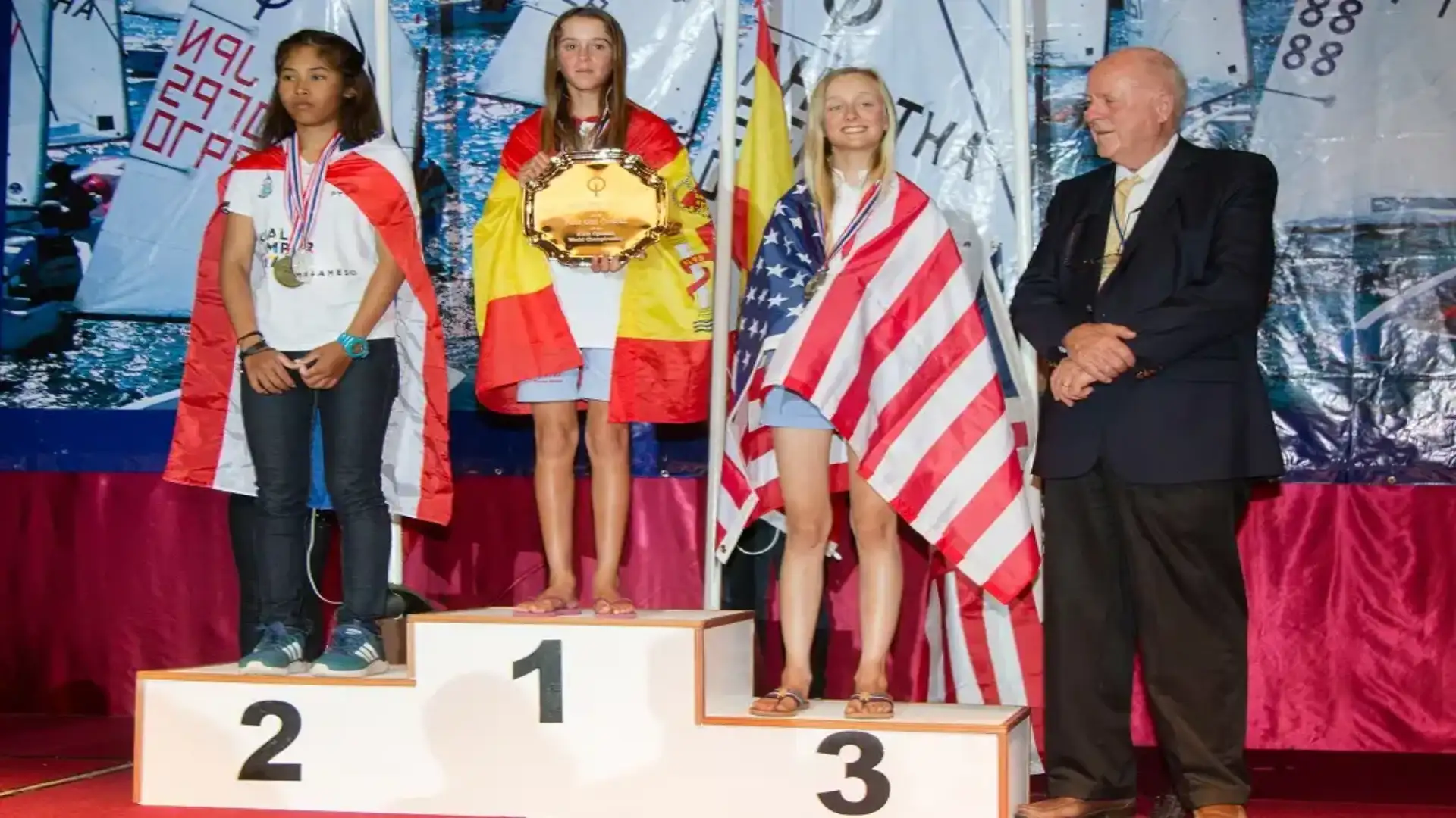 Spain, Thailand and the United States Optimist World Podium in Women's Category
