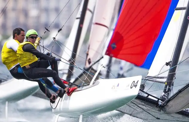 El gallego y la canaria sentenciaron este verano una temporada espectacular ganando el oro de la Copa del Mundo de Vela y la plata del Europeo de Nacra 17 (Foto Sailing Energy)