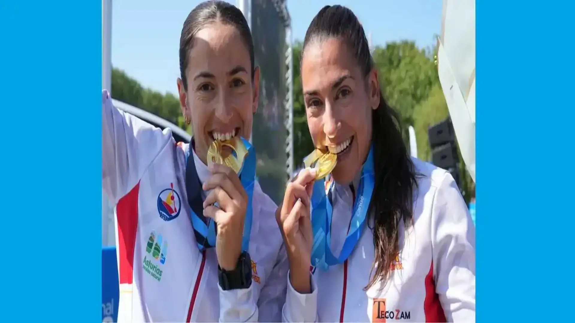 Tania Alvarez und Tania Fernández Goldmedaillen in Györ de K2 Senioren