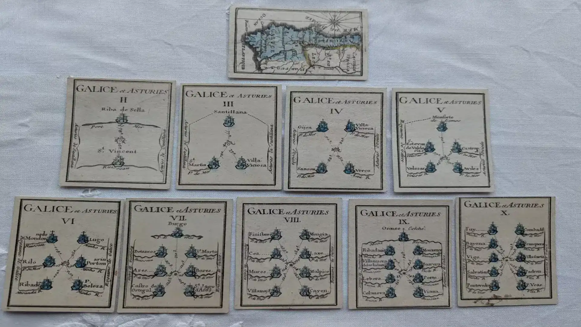 I porti del Regno di Galizia, in un antico gioco francese del XVIII secolo